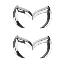 2x Silbernes M-Logo-Emblem-Aufkleber für alle Fahrzeugmodelle, Heckklappenaufkleber, Namensschild-Dekor