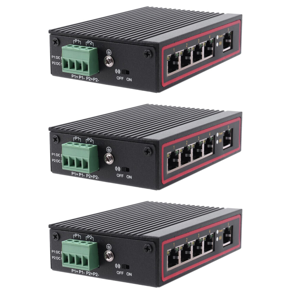 3X 5-Port Rj45 10/100M Ethernet Desktop Switch Hubs Network Laptop Din Rail Type 4853796973340