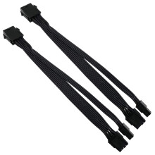 2x CPU 8-bens hunstik til CPU 8-bens ATX 4-bens hanstik strømforsyningsadapter forlængerkabel til bundkort (20 cm)