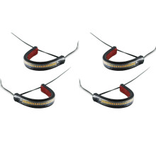 4x fleksibelt switchback tofarget hvitt og gult motorsykkel LED gaffelblinklys DRL kjørelys vanntett