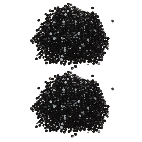 4000Pcs Crystal Flatback Acrylic Rhinestones Beads Nail Art (Black)