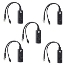 Módulo de alimentação PoE 5X com divisor isolado padrão de 48V para 5V 2.4A e interface USB.