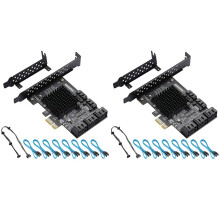 Scheda PCIe SATA 2X a 8 porte, scheda PCIe SATA 3.0 da 6 Gbps, scheda di espansione controller PCIe-SATA, supporta 8 dispositivi SATA 3.0