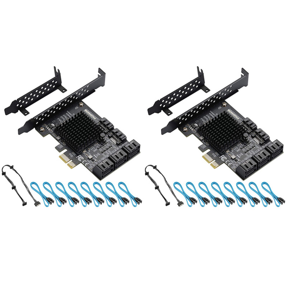 2X Pcie Sata Card 8 Port, 6Gbps Sata 3.0 Pcie Card, Pcie To Sata Controller Expansion Card, Upport 8 Sata 3.0 Devices 4853796958040