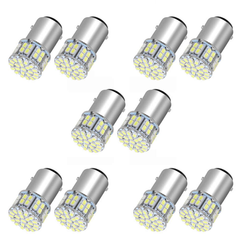 10Pcs 6000K 1157 50Smd Tail Brake Led Lights Bulb Bay15d 12V White 4853796971575