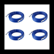 4X 15M Hose Airless Paint Hose 1/4 Inch Airless Sprayer 3600 PSI High Pressure Fiber Pipe for Sprayer Tool