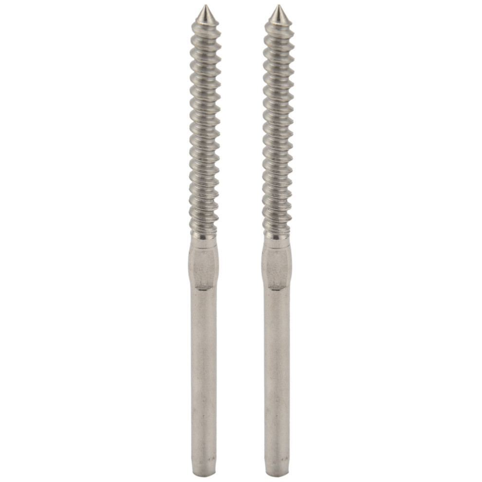 60 Pairs Hand Thread Lag Screws For 1/8 Inch Cable Railing Stair Railing For Wood Post Lag Screw Swage System 4853796981574