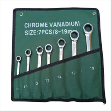 Dual-Purpose Ratchet Wrench 7-Piece Set in Cloth Bag Mirror Wrench Open End Wrench