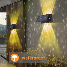 LED Solar Wall Lamp Outdoor Rainproof Water for Garden Courtyard Intelligent Light Control Lamp Adjustable Solar Light B