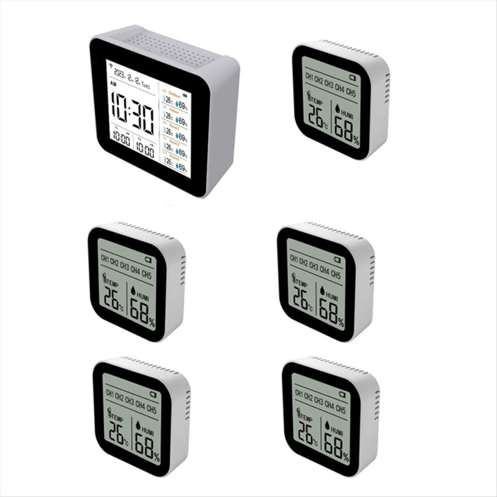 13in1 Tuya WIFI Smart Thermometer Hygrometer Indoor Accurate Temperature Humidity Gauge Monitor with Time/Calendar/Alarm