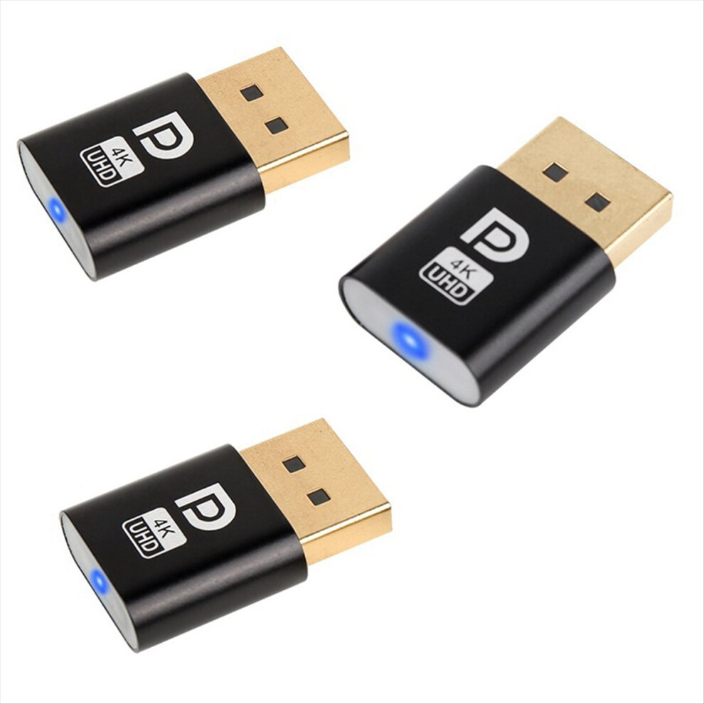 4K Displayport Dummy Plug Dp Virtual Display Adapter Dp Dummy Plug Edid Headless Ghost Emulator Accessories For Pc 3Pcs 4852687987435