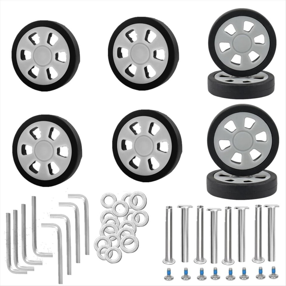 8Pcs Suitcase Wheels Replacement,2.36In/60Mm Thick 0.47In/12Mm Rubber Mute Caster Replacement Luggage Wheels B 4852088583724