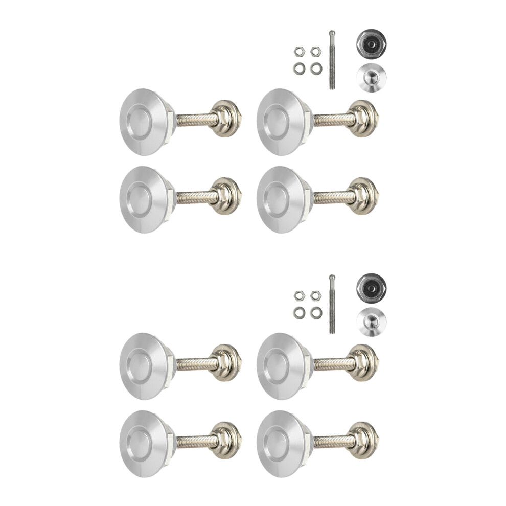 8X Quick Release Push Hood Latch Button Car Pin Bonnet Lock Bumper Clip Latches Silver 4853796990231