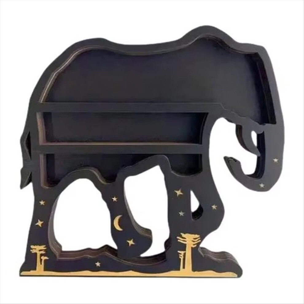 Elephant Crystal Wall Rack Wooden Wall Rack Crystal Display Storage Rack Hanging Floating Rack 4853544066737