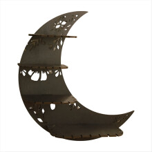 Wooden Moon Stand, Crystal Stand Display Wall Storage Rack Collection Box Wall Mounted A
