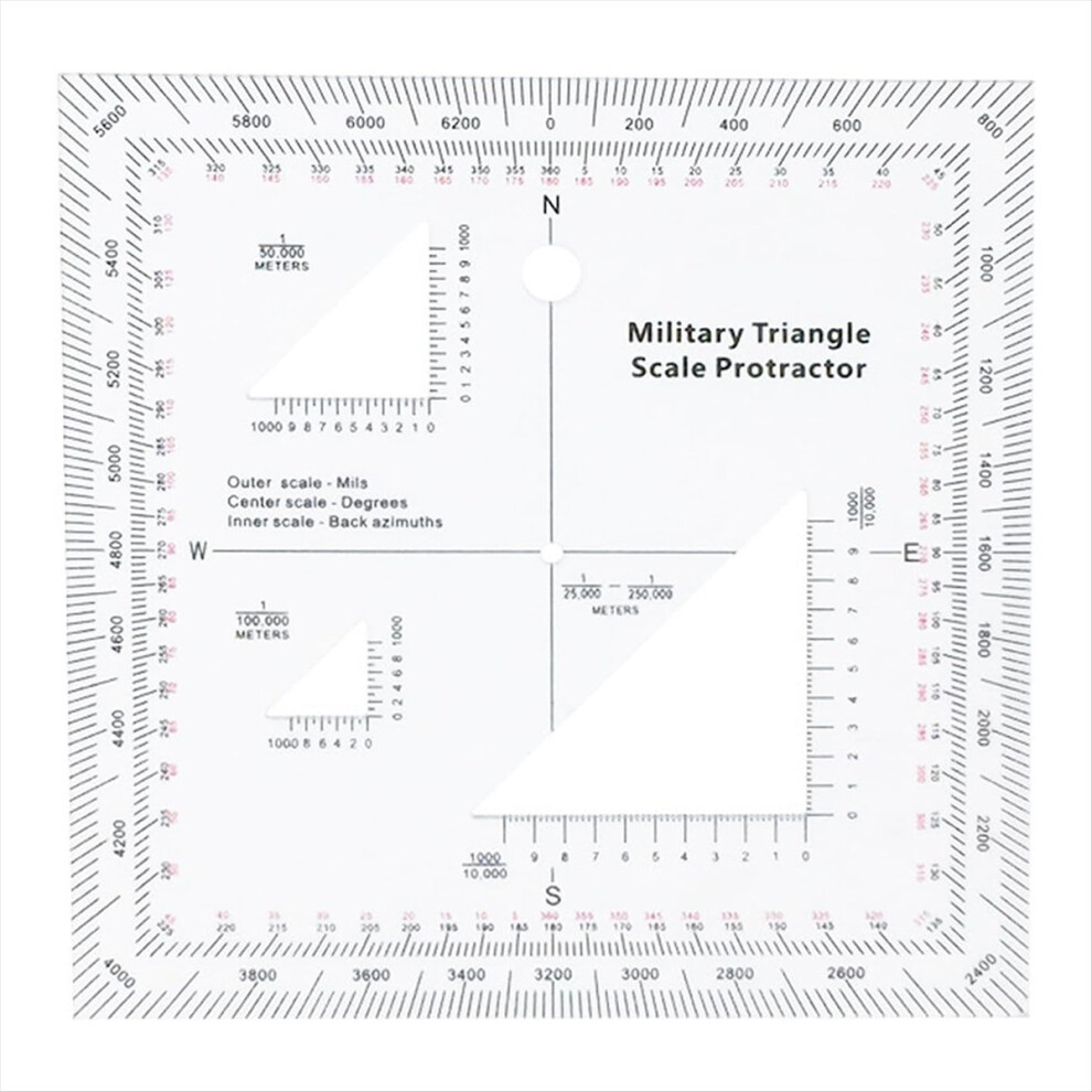 Coordinate Scale Practical Transparent Topographical Map Scale Navigation Protractor 4853544058978