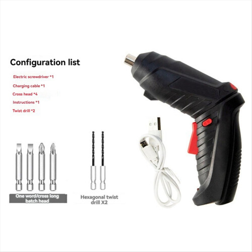 3.6V Wireless Screwdriver Kit Rechargeable Lithium Electric Hand Drill Rotatable Multi-Function Power Tools Set 2 1