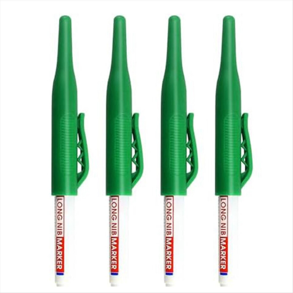 Long-Head Deep Hole Marker,Metal Markers For Steel Waterproof Construction Markers Long Nose Marker Pens Green 4853544057353