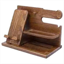 Multifunktionale Telefonverlängerungsstation aus Holz, Nachttisch, Schreibtischablage, Handyhalterung, Geschenk für Väter