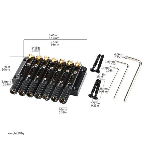 7 String Headless Metal Saddle Bridge Musical Instrument Replacement Headless Guitar Accessories 1
