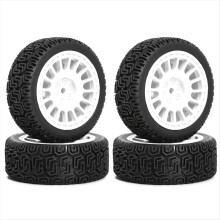 4 stk. 68 mm - Dekk gummihjul dekk for XV01 XV02 TT01 TT02 PTG-2 1/10 RC racerbil oppgraderingsdeler hvit