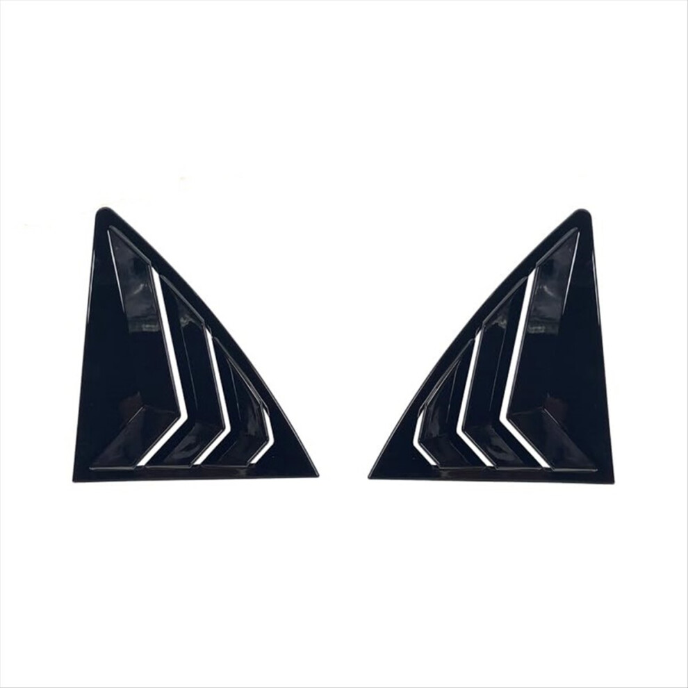 For 2009-2013 Car Rear Louver Window Side Shutter Cover Trim Sticker Vent Scoop Accessories Bright Black 4853544071366