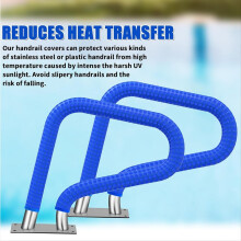 2 Pack 6 Ft Anti-Slip Pool Handrail Covers with Zippers, Swimming Pool Accessories Hand Rail Cover Grip
