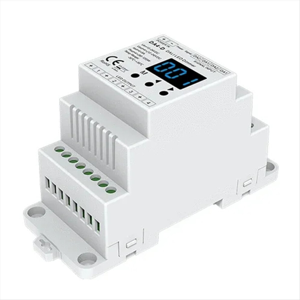12-24Vdc Cv Dimmer Da4-D (Din Rail)(Dt6) 4Chx5a Pmw Dimming 4 X (60-120)W Driver For Single Color Rgbw Tape Strip Light 4852687998318