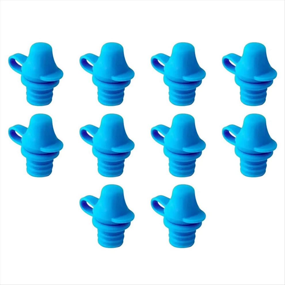 10Pcs Portable No Spill Silicone Bottle Topper Spout Adapter With Water Leak Proof Topper Spout Blue