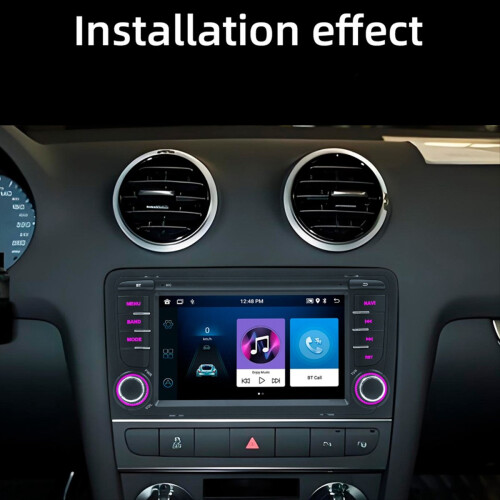 Tela portátil Bluetooth de 7 polegadas para carro, 2+64G, GPS, navegação, CarPlay sem fio e Android Auto para Audi A3 2003-2012. 2