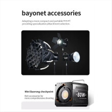 80W COB Camera Light Video Dimmable 2500-6500K Photographic LED for Photo Studio Film Livstreaming EU PLUG