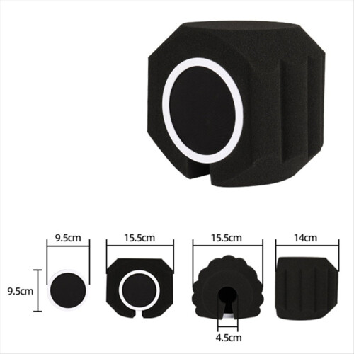 Microphone Filter Portable Vocal Isolation Booth Acoustic Shield & Noise Reduction 2