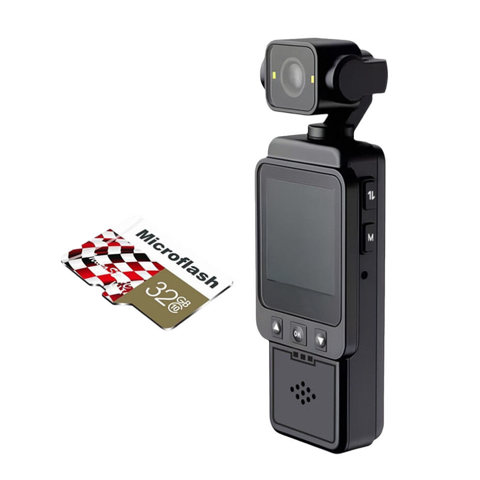 1080P Hd Wifi Camera Digital Video 270 Rotatable Lens 32G Outdoor Sports Camera Mini Handheld Law Enforcement Recorder Light/Black 4852687906191