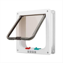 Porta para cães e gatos com trava de segurança de 4 posições, feita em plástico ABS, ideal para pequenos animais de estimação, tamanho XL.