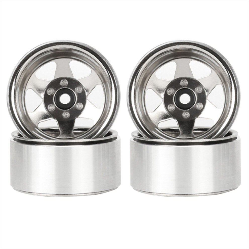 4Pcs 1.9" Beadlock Negative Offset -8.9Mm Wheel Rim Hub For 1/10 Rc Car Gen8 Vs4-10 Scx10 90047 D110 Silver 4852687914783