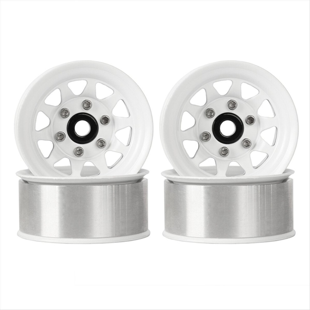 4Pcs 1.55" Metal Beadlock Wheel 10-Spoke Wheel Rim For Rc 1/10 D90 Cc01 Lc70 Mst White 4852687914585