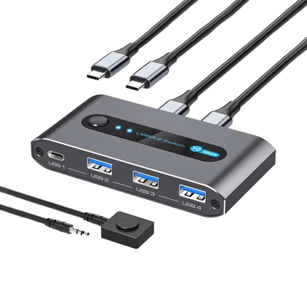 Usb Switcher 2 Computers Share 4 Usb 3.2 Device 10Gbps Usb C Switcher For Keyboard Mouse Printer Webcam Desktop Control 4852687908904
