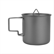 380 ml ultralätt titanvattenmugg med vikbart handtag utomhusbärbar campingpicknick
