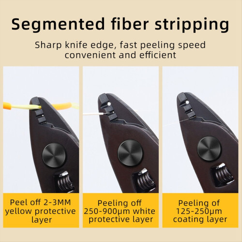 Drie-poorts glasvezelstriptang, draadstripper voor FTTH-gereedschap, optisch striptang. 2