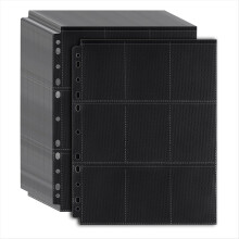 1800 Kartenhüllen, 100er-Packung, doppelseitig, 9-fach, schwarz, 11-Ring-System