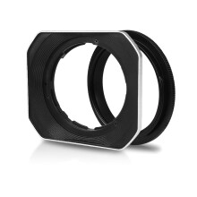 52 mm modlysblænde med bajonetadapterring firkantet lysskærm til /// 52 mm objektivsolskærm sølv