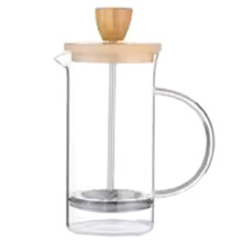 Coffee French Pot with Filter High Borosilicate Glass Hand Punch Coffee Pot Brewings Tea Pot Tools Wooden Lid D