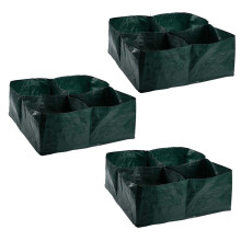 3-fach erhöhtes Gartenbeet aus Stoff, 4 unterteilte Pflanzgitter, quadratischer Pflanztopf für Gemüseanbau