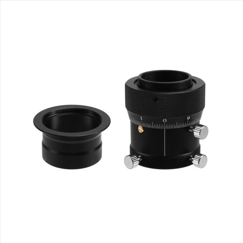 Focalizador helicoidal duplo de 1,25 polegadas com anel de compressão de latão e adaptador de 1,25 polegadas para telescópio astronômico. 2