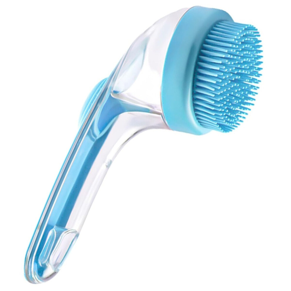 Pet Bath Brush, Brush Bubble Machine, New 2 In 1 Dog Bath Brush With Built-In Shampoo Dispenser For Dog Grooming Blue