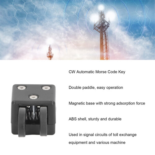 Morse Code Telegraph Key, Double Paddle Automatic Shortwave Radio CW Key, Magnetic Base, High- QU-2021 Model 1