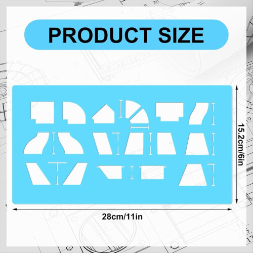 2 Pcs Sheet Metal Duct Fitting Template Reusable Stencils for Drawing Up 2