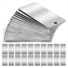 50er-Packung Edelstahl-Rohlinge für Gravuren, rechteckige Etiketten zum Prägen, 1 x 2 Zoll
