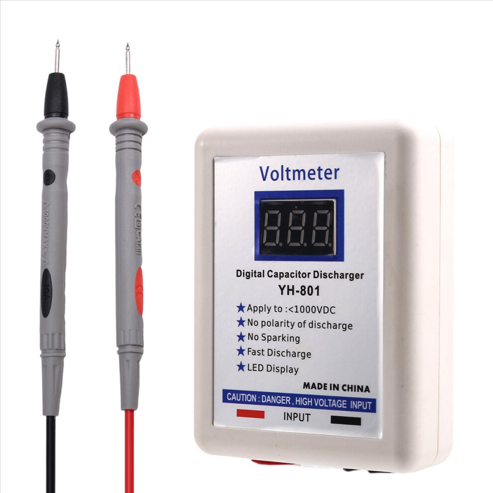 1000V Digital Capacitor Voltmeter Fast Discharger Discharging Tool Electronic Repair Display Voltage Test Pen 4851222308261