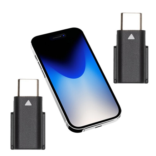Adaptador de microfone para celular com conector USB-C para interface de dispositivos móveis. 1